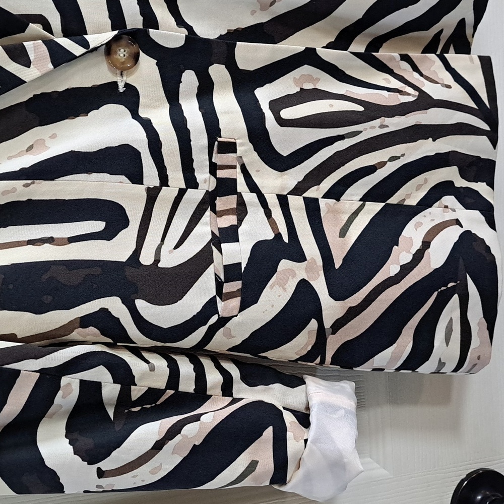 VENUS Zebra Print Lightweight Structured Tailored Pockets Longer Blazer Jacket - Picture 5 of 16